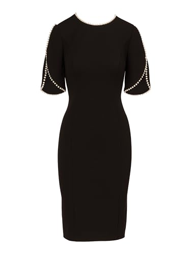 210NvtnOptL.jpg Women's Knit Crepe Pearl Midi Dress