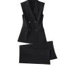 215bHXrabAL.jpg Women 2 Piece Blazer Outfits Sleeveless Blazer Vest Trouser Two Pieces Set Office Work Wear