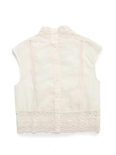 Women's 2-Piece Set Sleeveless Single-Breasted Top+Hollow High Street Lace Crochet Skirt