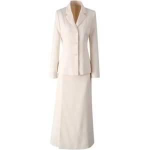 21Mk208WPAL.jpg Women Elegant Office and Business Suit Long-Sleeved Single Breasted Tops Straight Skirt 2 Piece Set