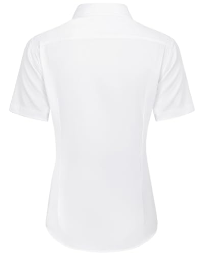 21NfumwvT-L.jpg Womens Button Down Shirts Stretch Wrinkle Free Formal Short Sleeve Dress Shirt Summer Work Blouses Business Casual Tops