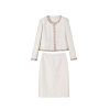 Women's French Long-Sleeved Short Jacket Skirt 2-Piece Temperament Outfits Heavy Skirt Set
