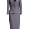 21uJMbHMeKL.jpg Suits for Women Business 2 Pieces Long Sleeve Office Formal One Button Lady Blazer Skirt Suit Set Outfits