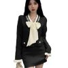 31-I4wTSq8L.jpg Women Korean Fashion Chic Skirt Sets 2 Piece Outfit French Elegant Jacket Coat Mini Skirt Suits