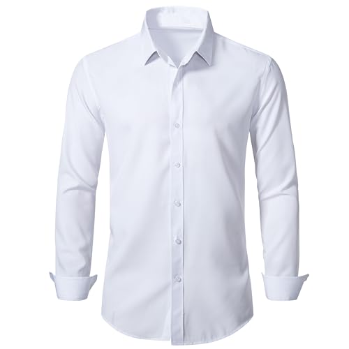 310joi4jOWL.jpg Stretch Mens Slim Fit Dress Shirts Formal Long Sleeve Button Down Shirts