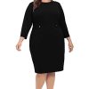 311baWi9z5L.jpg Women's Work Office Business Sheath Dress with Button Waist Detail
