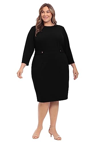 311baWi9z5L.jpg Women's Work Office Business Sheath Dress with Button Waist Detail