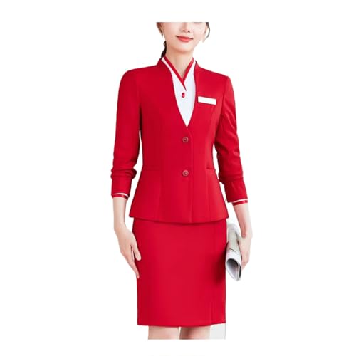 Women Professional Blazers Skirt Business Set Office Work Wear Career Formal Two Piece Lady Suit