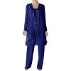 3121AD93bsL.jpg 3 Pcs Mother of Bride Pants Suits Sets Women Plus Size Chiffon Long Sleeve Jacket Vest Pants Suits