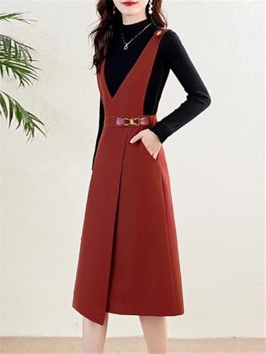 313gd33reOL.jpg Sweater, Strap Skirt Suit for Womens Spring and Autumn Style Slim Commuting Vest Dress twopiece Set