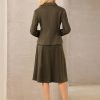 Women's 2 Piece Skirt Suit Set 2025 Fall Winter Double Breasted Blazers and A-Line Skirts