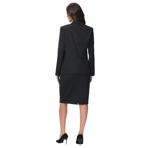315Q4tFjP1L.jpg Women's Business Skirt Suit Set 2 Piece Office Outfits Notched Lapel Blazer and Pencil Skirt