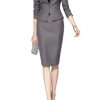 315W7Wv6BTL.jpg Suits for Women Business 2 Pieces Long Sleeve Office Formal One Button Lady Blazer Skirt Suit Set Outfits