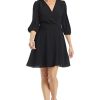 315WVrrK7OL.jpg Women's Shirred Surplice Bishop Sleeve Dress