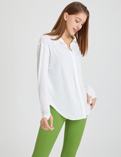 316saSYZZTL.jpg Women's UPF 50+ UV Sun Protection Long Sleeve Shirt Button-Down Shirt Yoga High Stretch Sport Blouses