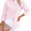 317EZKl38lL.jpg Button Down Shirts for Women Oxford Shirt Cotton Dress Shirts Collared Long Sleeve Wrinkle Free Blouse Tops