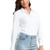 317hXEZL3YL.jpg Womens Stretch Button Down Shirt Long Sleeve Wrinkle-Free Lightweight Smooth Loose Casual Office Work Shirts
