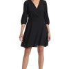 317r9d5nAWL.jpg Women's Shirred Surplice Bishop Sleeve Dress