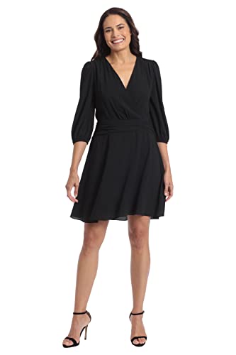 317r9d5nAWL.jpg Women's Shirred Surplice Bishop Sleeve Dress