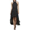 3189ajTD9EL.jpg Paris Women's Chiffon High-Low Maxi Dress with Ruffle Skirt and Mock Neck