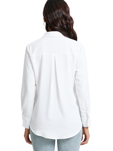 318MvxC7EgL.jpg Womens Stretch Button Down Shirt Long Sleeve Wrinkle-Free Lightweight Smooth Loose Casual Office Work Shirts