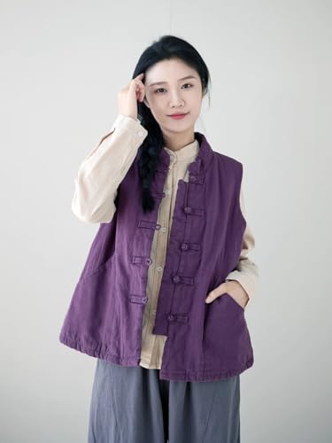 318OmBbcjKL.jpg suit women's Chinese style quilted vest autumn and winter buckle thickened waistcoat cotton-padded jacket