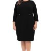 318cTxk0okL.jpg Women's Work Office Business Sheath Dress with Button Waist Detail