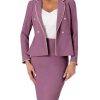 318gAyL3HL.jpg Women's Two Piece Skirt Sets Tweed Trim Blazer Knee Length Work Pencil Skirt Business Suits Office Outfits
