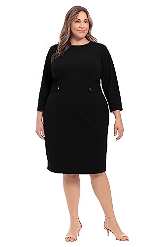 31ANynVWFiL.jpg Women's Work Office Business Sheath Dress with Button Waist Detail