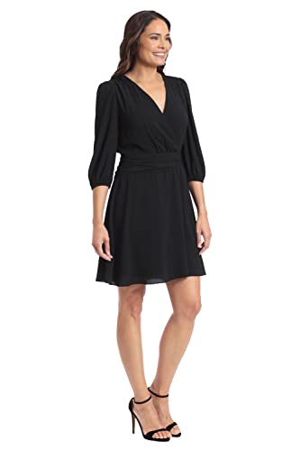 31AZZPwUN4L.jpg Women's Shirred Surplice Bishop Sleeve Dress