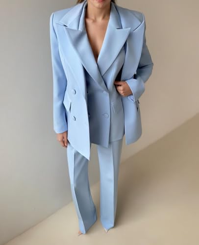 Suit for Women 2025 Formal Womens Suit 3 Piece Set Double Breasted Blazer Vest Pants Suits for Women Dressy