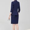 31EarWysuL.jpg Women's Notch Lapel Collar Slim Fit Suit Jacket Wrap Hip Pencil Skirt 2 Piece Suits Business Office Sets