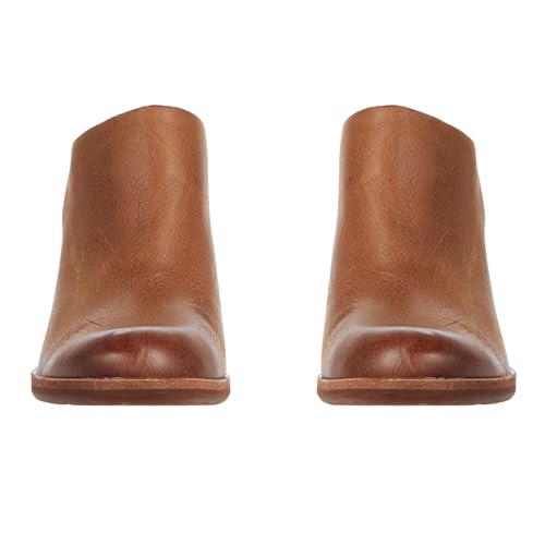 31Ef8zIpixL.jpg Women High Chunky Stacked Heel Mules Round Closed Toe Heeled Sandals Slip On 3 Inch Block Heels Suede Backless Booties Burnished