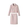 Women's Pink High-End Commuter Skirt Set Long-Sleeved Lapel Short Coat Skirt Two-Piece Set