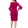 Women's Velvet Bell Sleeve Short Dress