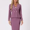 31FJQYUrDWL.jpg Women's Two Piece Skirt Sets Tweed Trim Blazer Knee Length Work Pencil Skirt Business Suits Office Outfits