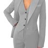 31FUk1xyX8L.jpg Women Pantsuits Wedding Tuxedos Party Wear Suits Formal Business Suits Silver