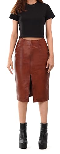 31G3B8gVUSL.jpg Real Leather Skirts for Women - Trendy Casual Womens Leather Skirt Fashionable