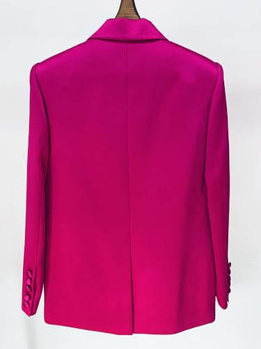 31IUf6tyUWL.jpg Women's 2-Piece Business Satin Suit Set Double Breasted Jacket Skirt for Party