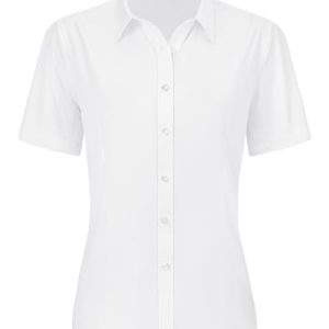 31IhH3kcElL.jpg Womens Button Down Shirts Stretch Wrinkle Free Formal Short Sleeve Dress Shirt Summer Work Blouses Business Casual Tops