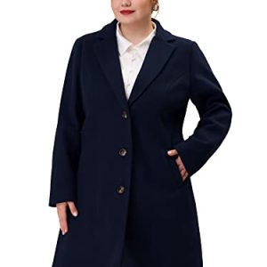 31IwfNza8KL.jpg Women's Plus Size Coat Single Breasted Notched Lapel Elegant Long Winter Coats 2025