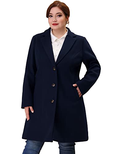 31IwfNza8KL.jpg Women's Plus Size Coat Single Breasted Notched Lapel Elegant Long Winter Coats 2025