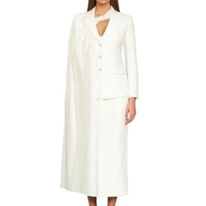 31J13MqiQML.jpg Women's 2-Piece Suit Set Business Casual Single Breasted Jacket and Long Skirt for Party