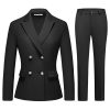 31JZbYRMS-L.jpg Women's 2 Piece Business Suit Double Breasted Blazer and Pants Work Suit Set