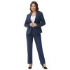 Womens Suit 2 Piece Set Business One Button Peak Lapel Blazer Jacket with Pants for Office Ladies