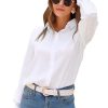 31KxPi-kjGL.jpg Womens Stretch Button Down Shirt Long Sleeve Wrinkle-Free Lightweight Smooth Loose Casual Office Work Shirts