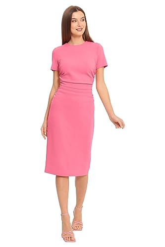 31LBMwWtnPL.jpg Women's Ruched Waist Crepe Sheath Dress Workwear Office Occasion Event Guest of