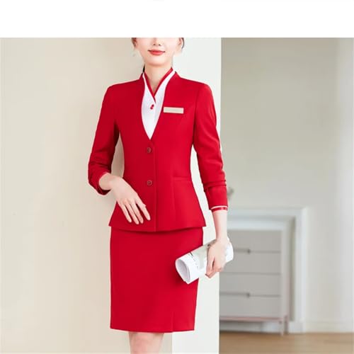 Women Professional Blazers Skirt Business Set Office Work Wear Career Formal Two Piece Lady Suit