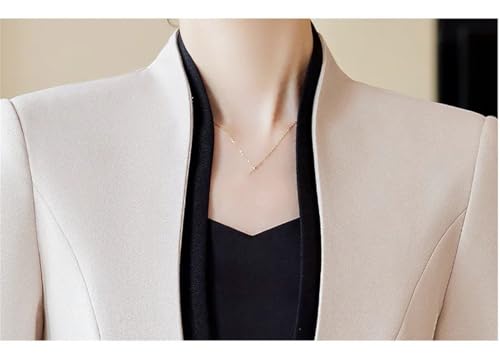 31LRsrMtpPL.jpg Women Business Suits V-Neck Single Button Slim Fit Formal Blazer Midi Wrap Hip Pencil Skirt 2 Piece Sets