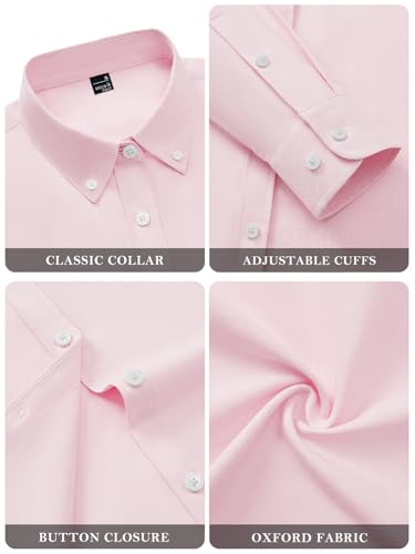 31MAzseUUL.jpg Button Down Shirts for Women Oxford Shirt Cotton Dress Shirts Collared Long Sleeve Wrinkle Free Blouse Tops